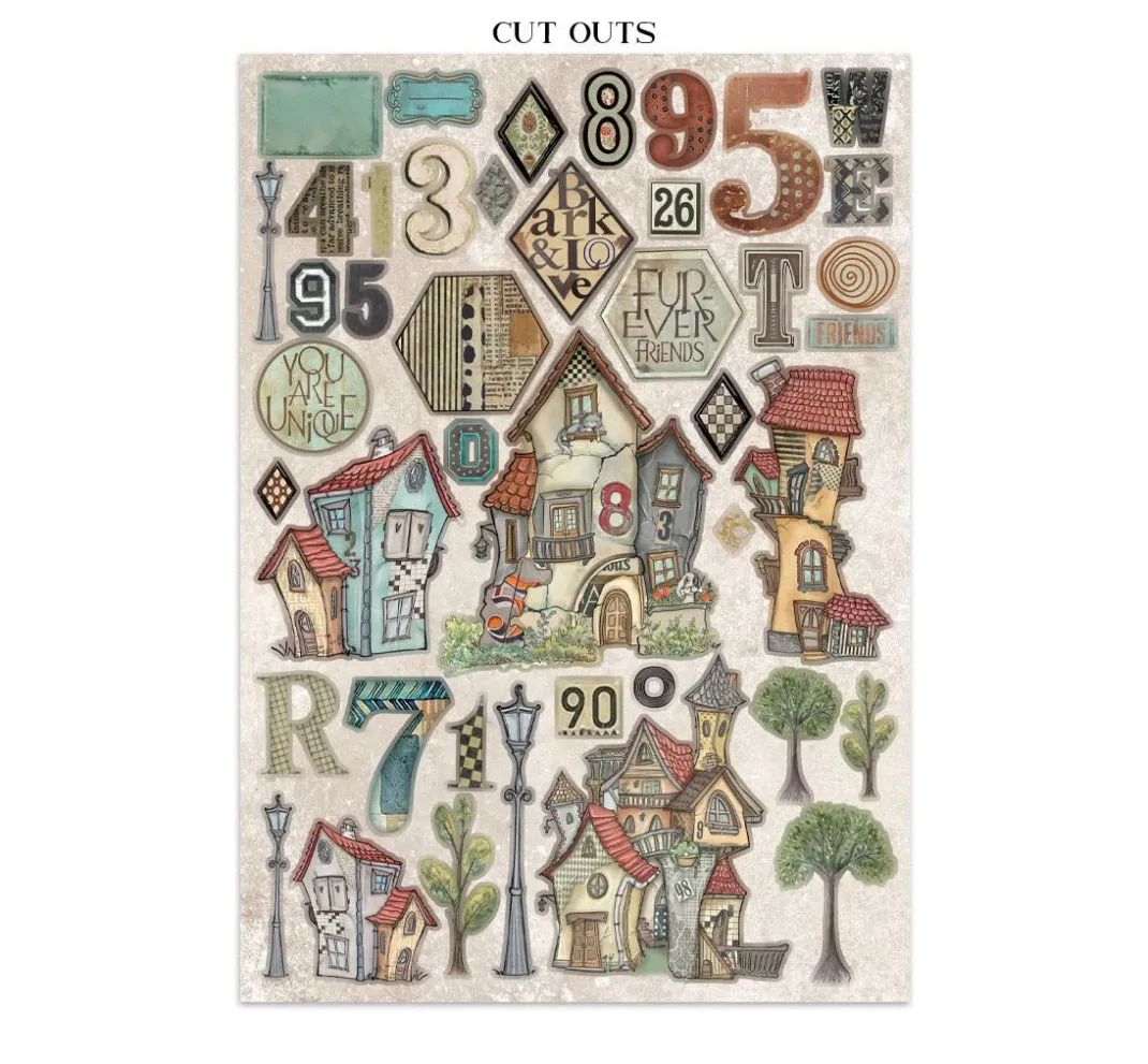 Stamperia Papier-Bastelsets|Farb- & Motivblöcke>Junk Journal Book "Furry Friends"
