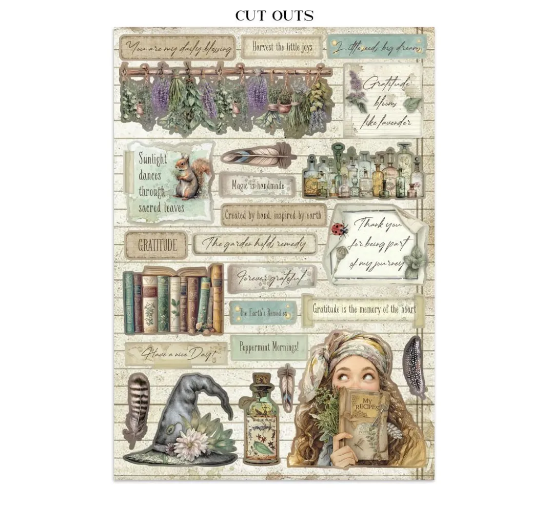 Stamperia Scrapbooking|Papier-Bastelsets>Junk Journal Book "Herbarium Silvae"