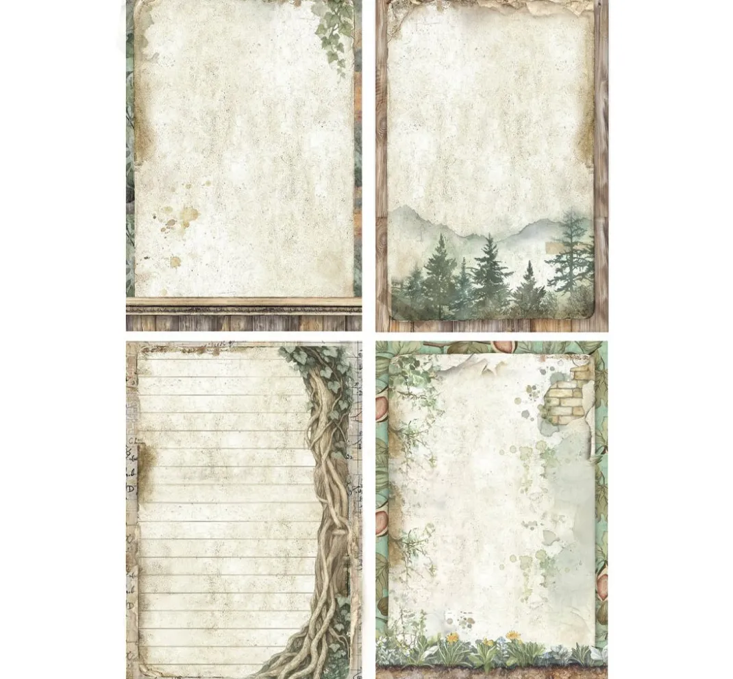 Stamperia Scrapbooking|Papier-Bastelsets>Junk Journal Book "Herbarium Silvae"