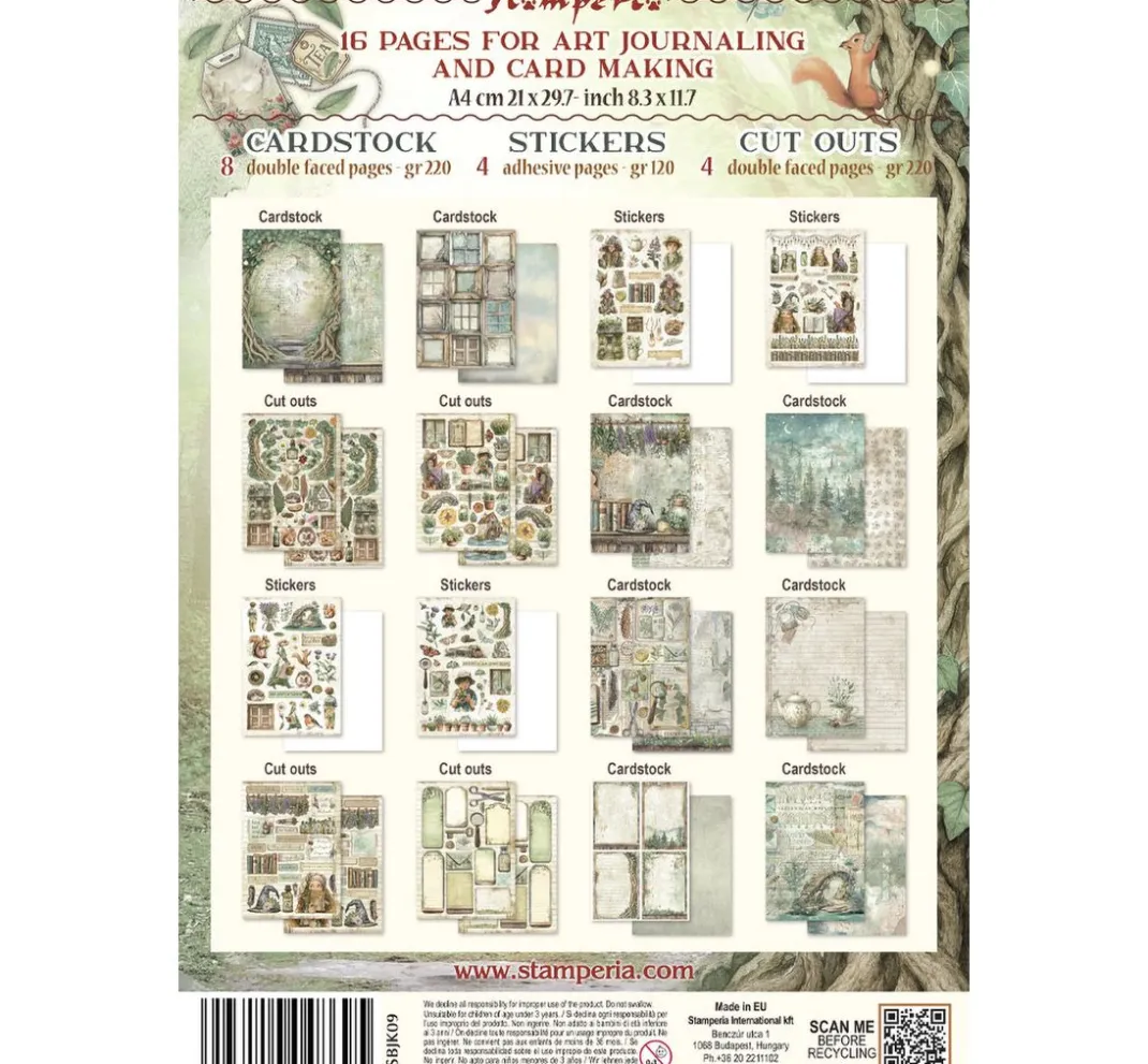 Stamperia Scrapbooking|Papier-Bastelsets>Junk Journal Book "Herbarium Silvae"