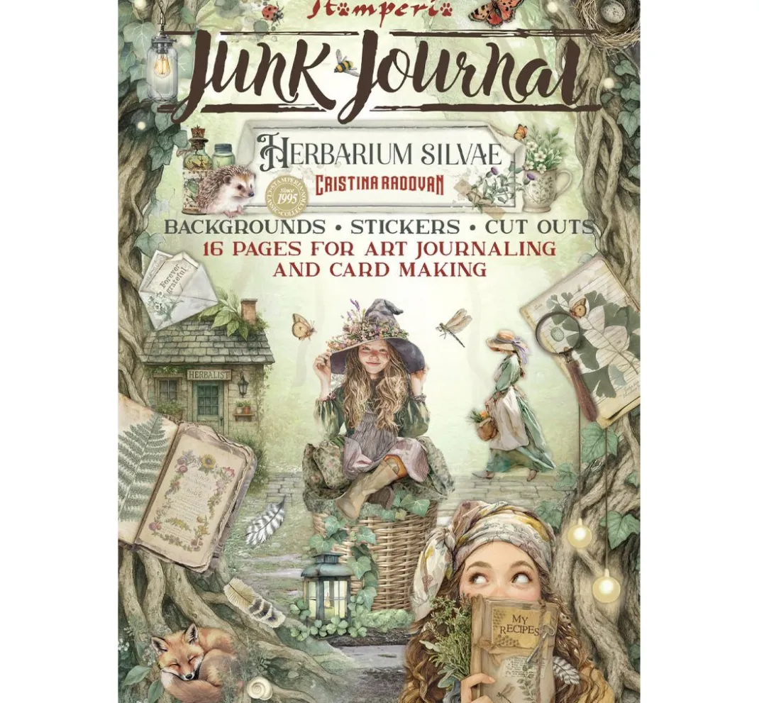 Stamperia Scrapbooking|Papier-Bastelsets>Junk Journal Book "Herbarium Silvae"