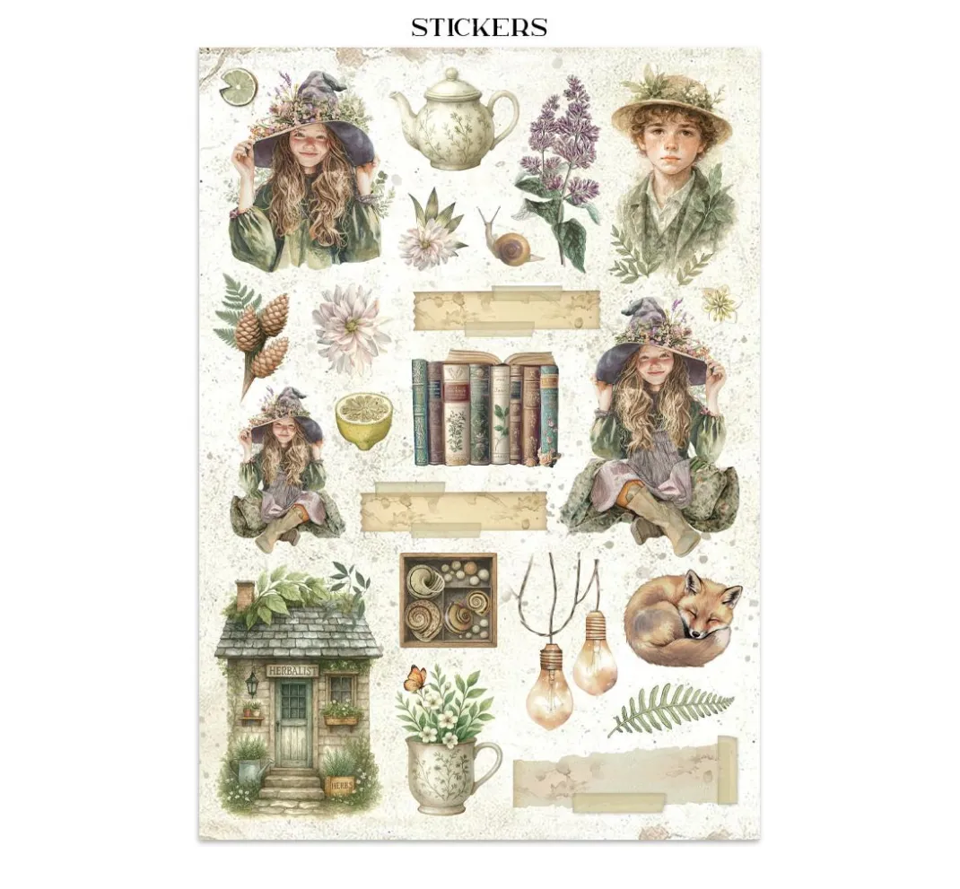 Stamperia Scrapbooking|Papier-Bastelsets>Junk Journal Book "Herbarium Silvae"