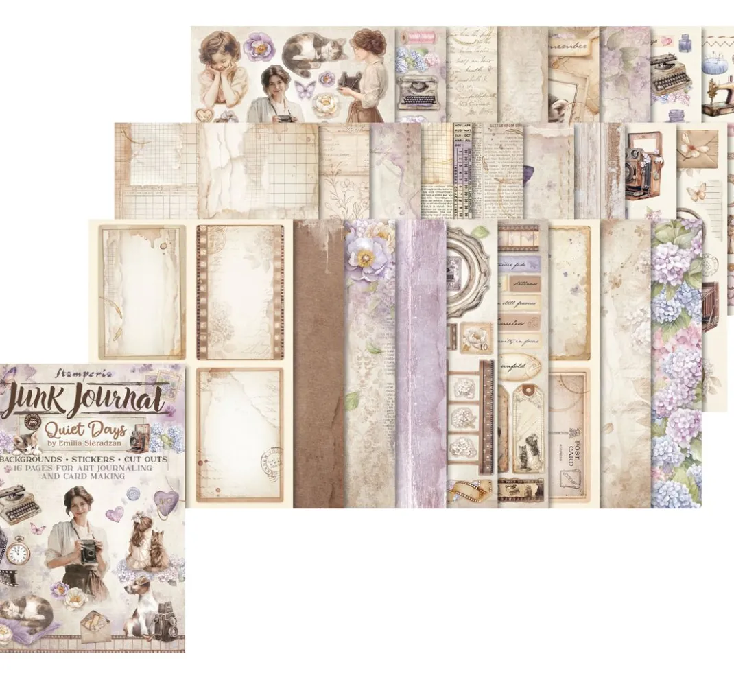 Stamperia Scrapbooking|Papier-Bastelsets>Junk Journal Book "Quiet Days"