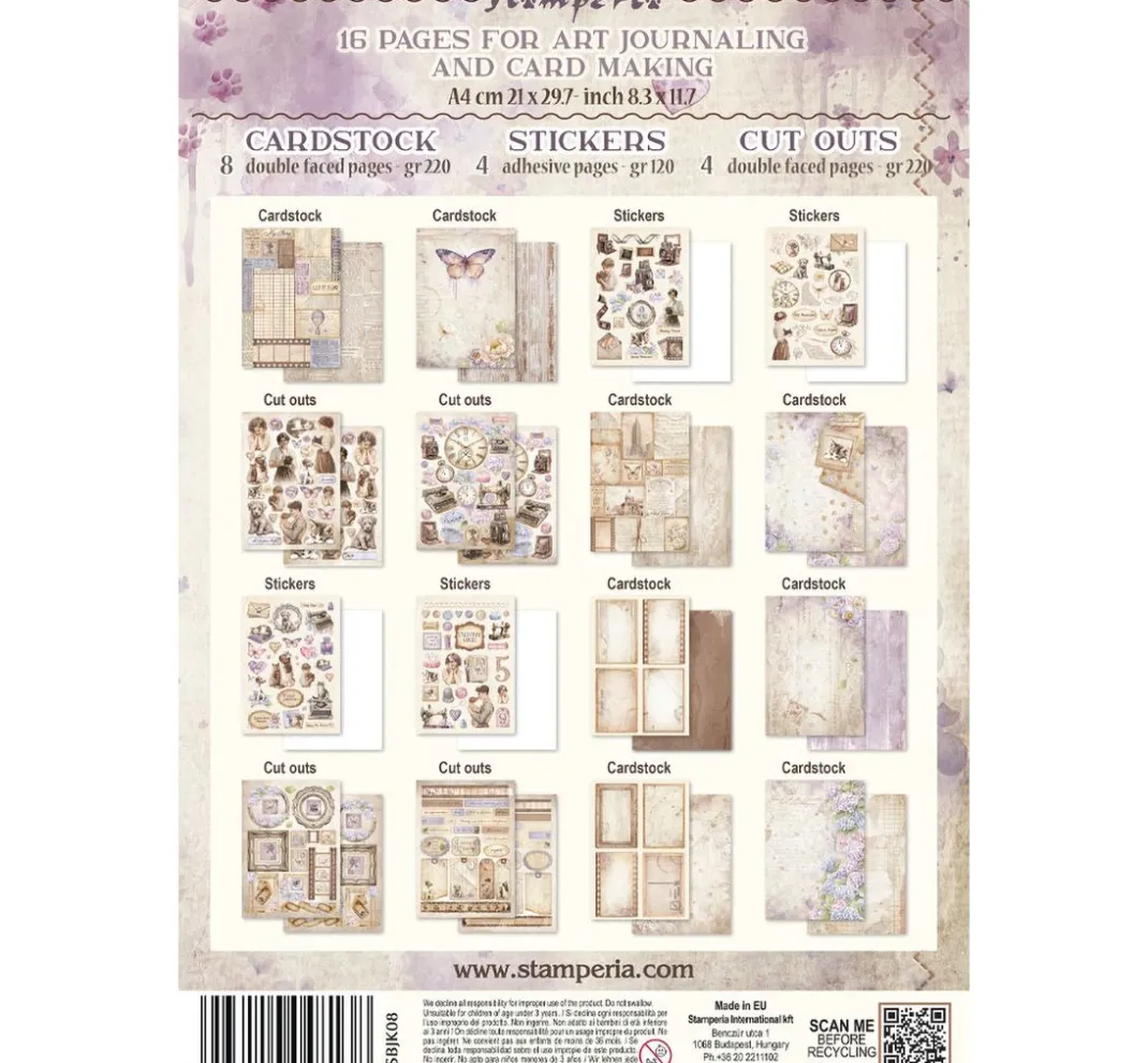 Stamperia Scrapbooking|Papier-Bastelsets>Junk Journal Book "Quiet Days"