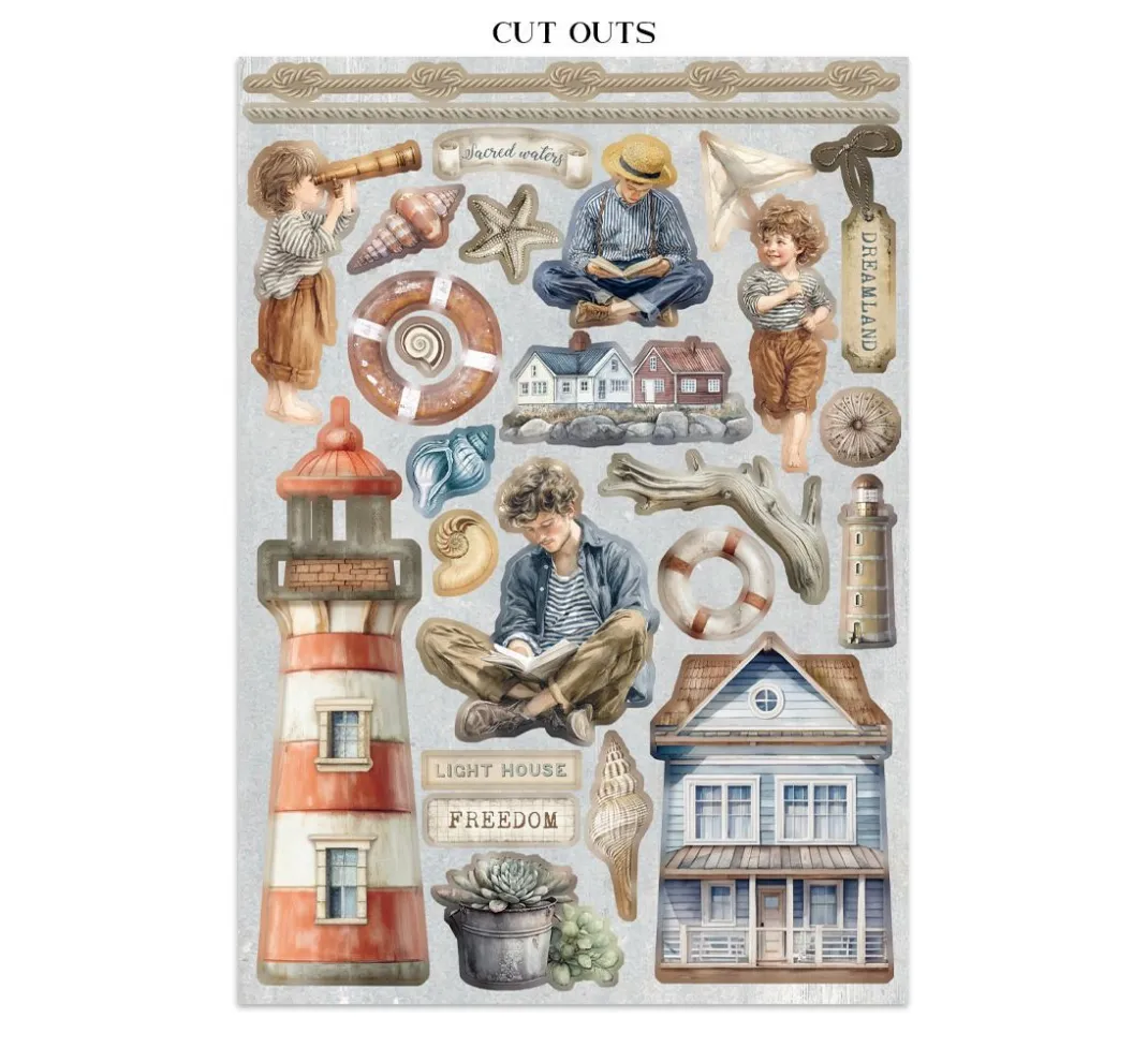 Stamperia Scrapbooking|Papier-Bastelsets>Junk Journal Book "Silent Sea"