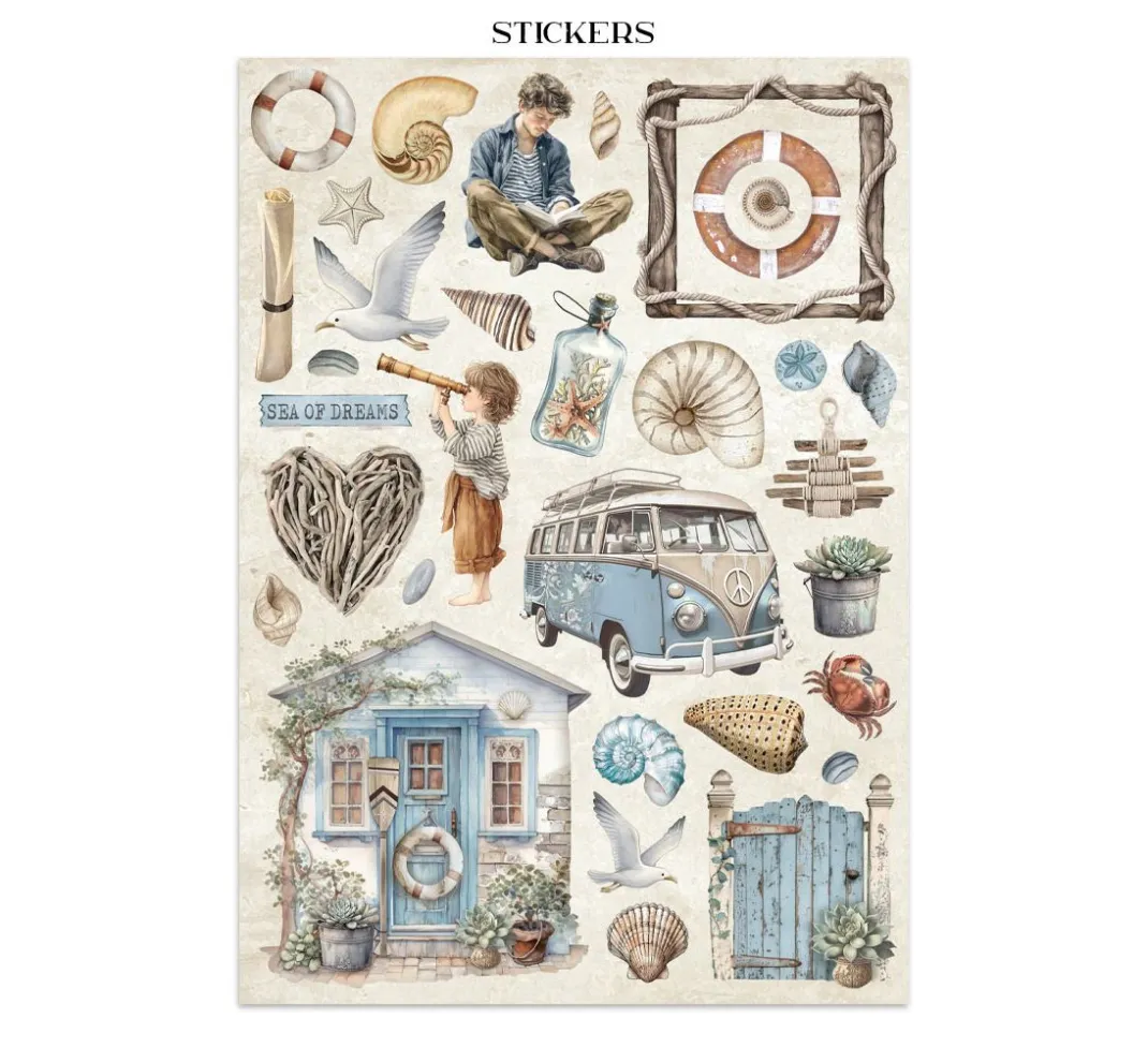 Stamperia Scrapbooking|Papier-Bastelsets>Junk Journal Book "Silent Sea"