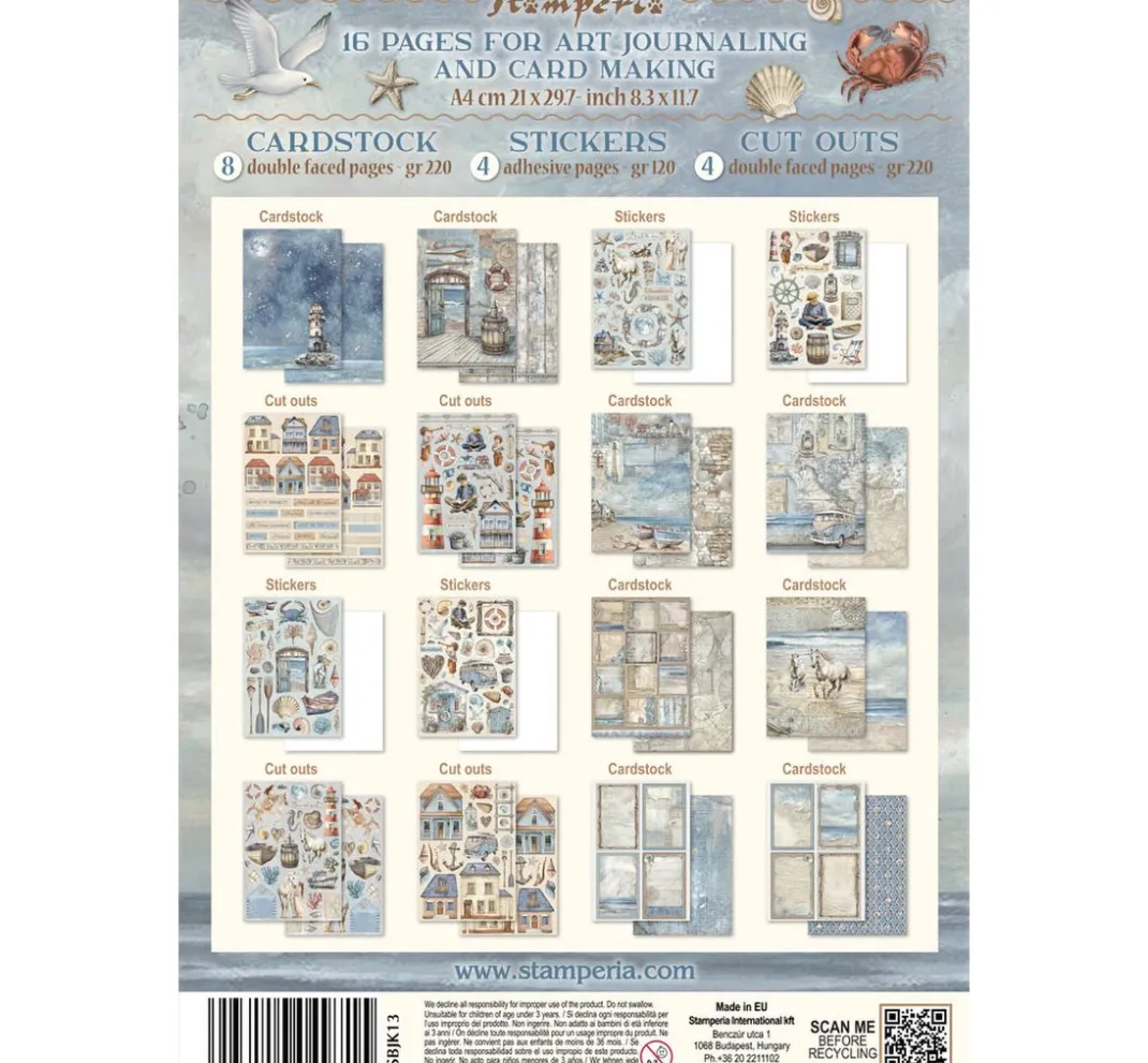 Stamperia Scrapbooking|Papier-Bastelsets>Junk Journal Book "Silent Sea"