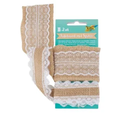 folia Sets|Jute, Wolle, Filz & Sisal>Juteband mit Spitze