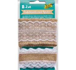 folia Sets|Jute, Wolle, Filz & Sisal>Juteband mit Spitze