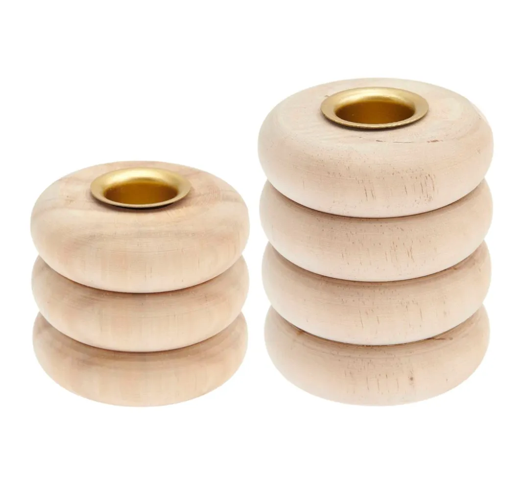 Rico Design Kerzen Gestalten|Holz, Mdf & Pappmaché>Kerzenhalter "Ringe", für Stabkerzen Ø 2,4 cm