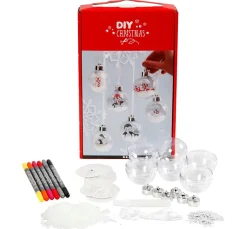 creativ company Bastelsets>Komplett-Set "Weihnachtskugeln mit Schnee"