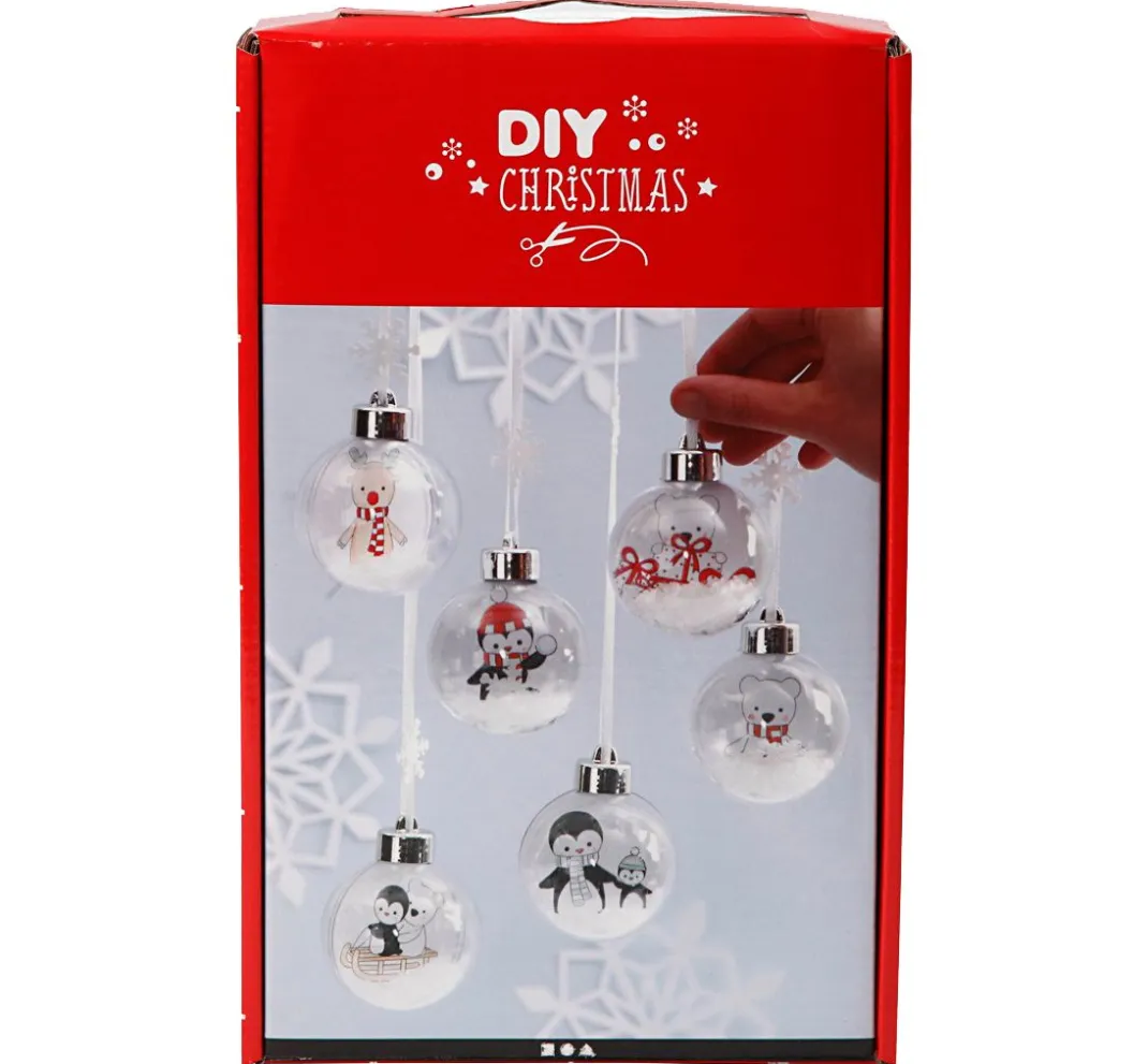 creativ company Bastelsets>Komplett-Set "Weihnachtskugeln mit Schnee"