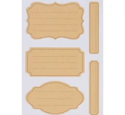 Meyco Scrapbooking|Kartengestaltung>Kraftpapier Sticker "Etiketten liniert"
