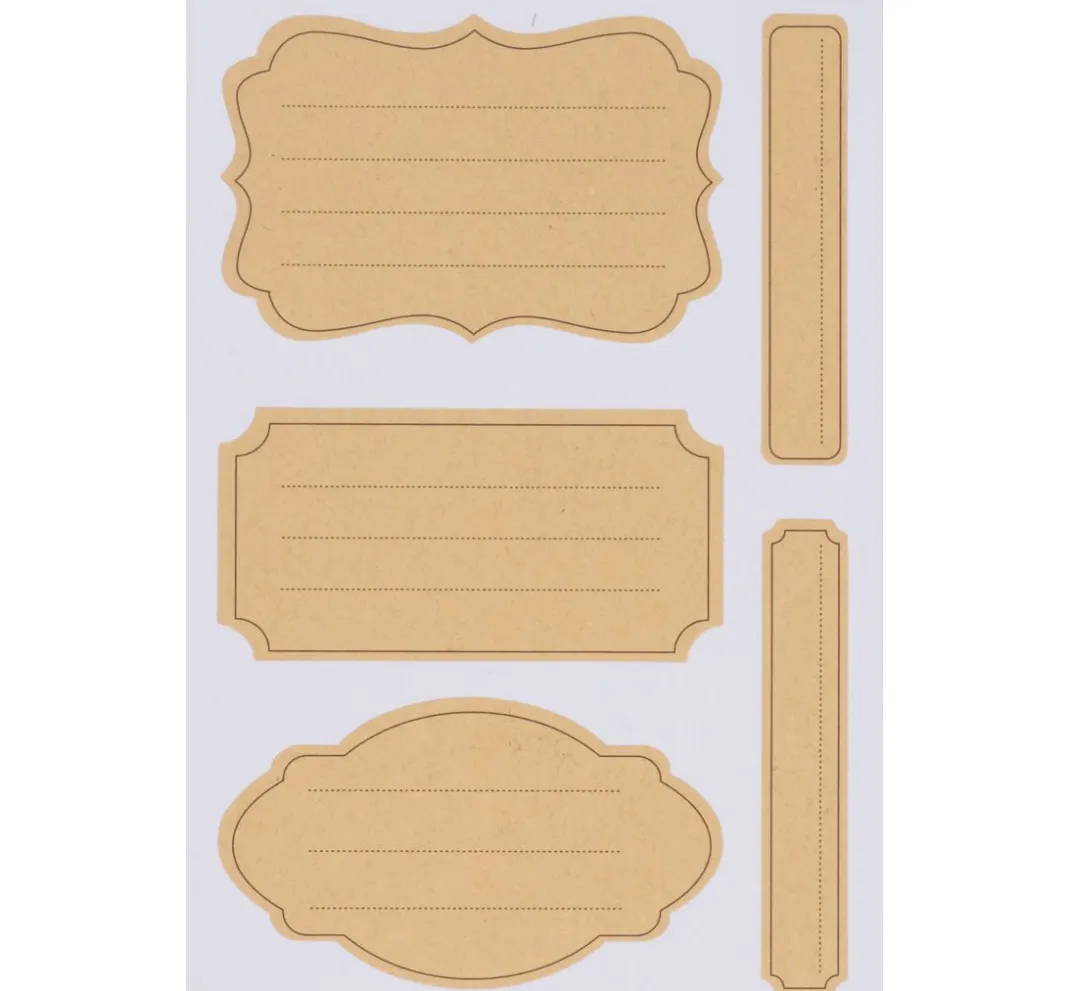 Meyco Scrapbooking|Kartengestaltung>Kraftpapier Sticker "Etiketten liniert"
