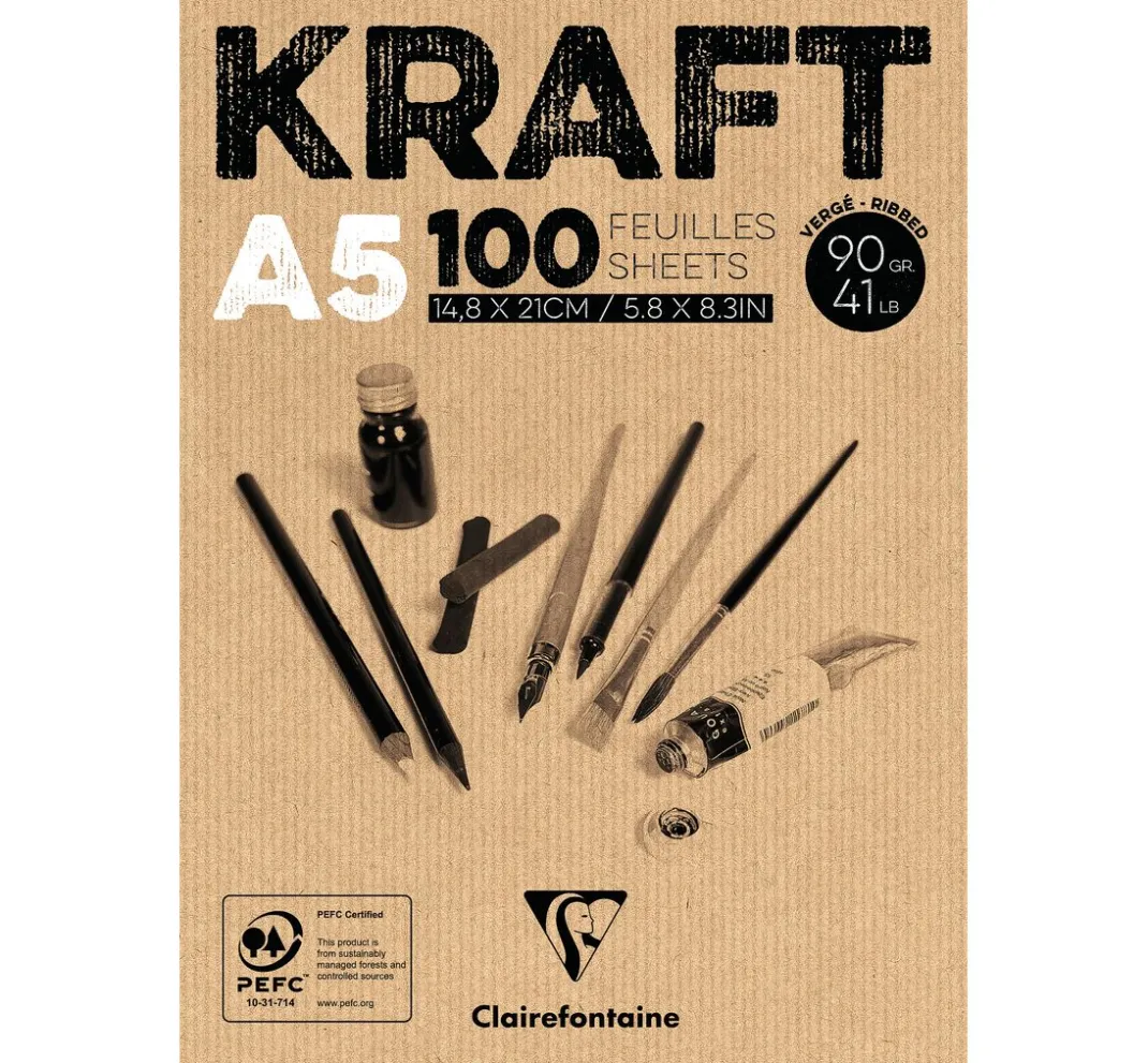 Clairefontaine Kraftpapier & -Karton|Farb- & Motivblöcke>Kraftpapier-Block