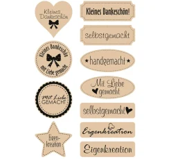 Meyco Scrapbooking|Kartengestaltung>Kraftpapier-Sticker "Selbstgemacht"