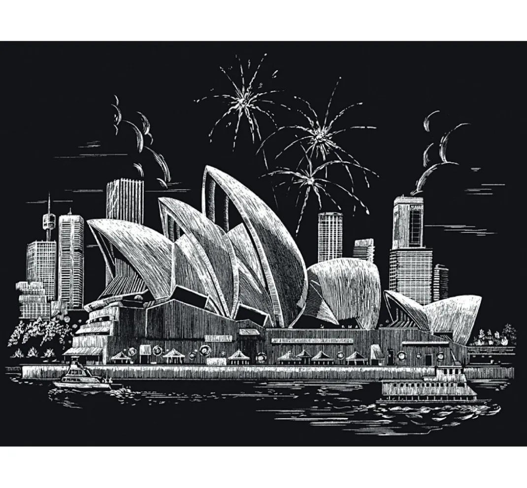 Kinder Royal Langnickel Kratzbilder|Kratzbilder>Kratzbild "Sydney Opera House"