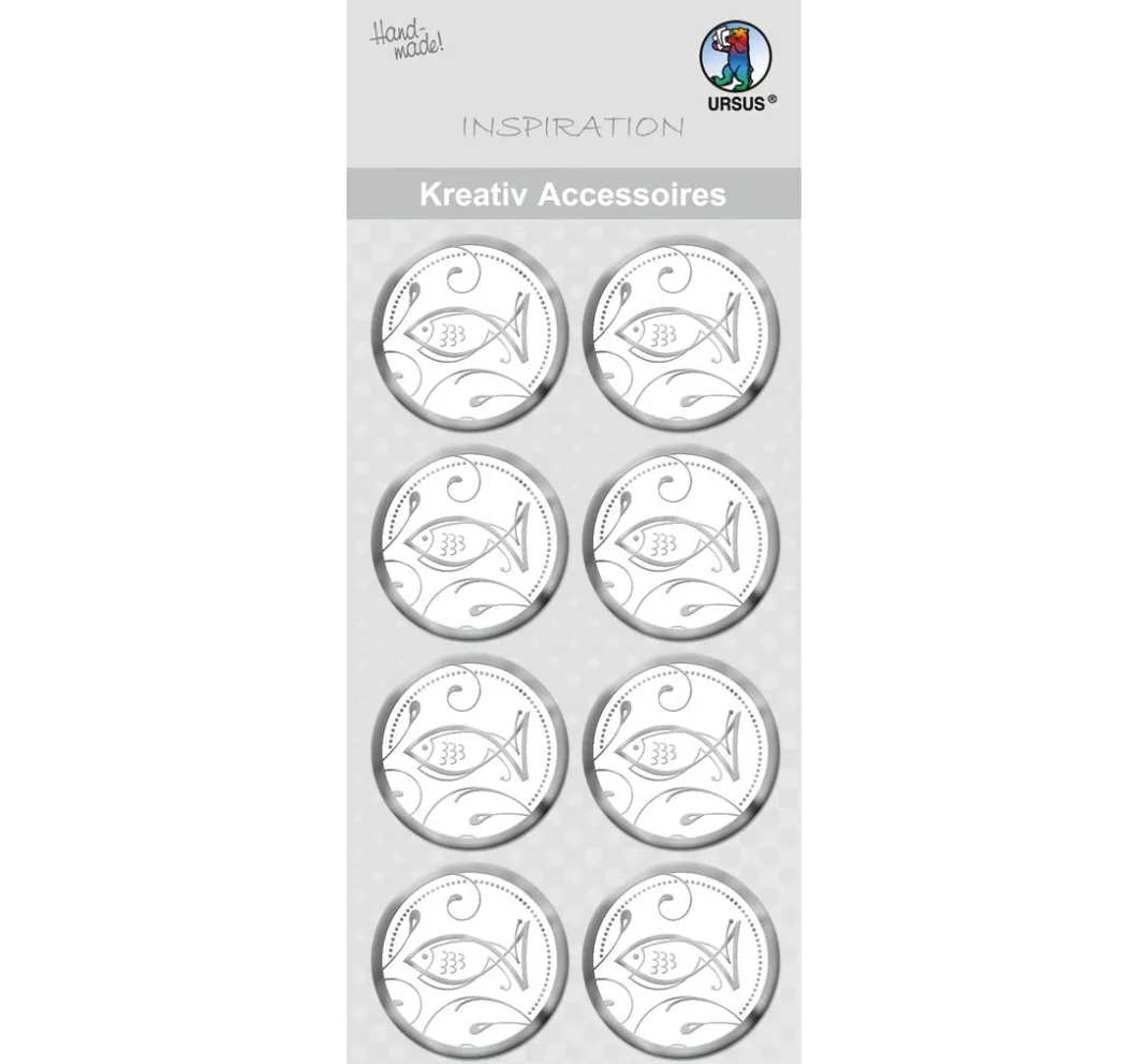 URSUS Sticker & Klebebänder|Kartengestaltung>Kreativ-Accessoires "Fische silber"
