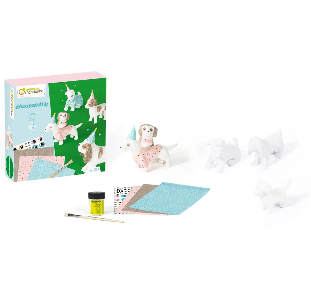 Kinder My Mandarine Papier-Bastelsets|Décopatch>Kreativ-Box Décopatch "Hunde"