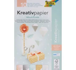 folia Spezialpapier & -Karton|Farb- & Motivblöcke>Kreativpapier "Velourspunkte"