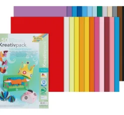Kinder folia Tonpapier & Fotokarton|Papier>Kreativset Tonpapier & Fotokarton, 50er Set