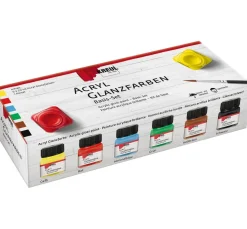 Kreul Kreative Bastelfarbe>KREUL Acryl Glanzfarben Basis-Set, 6 x 20 ml