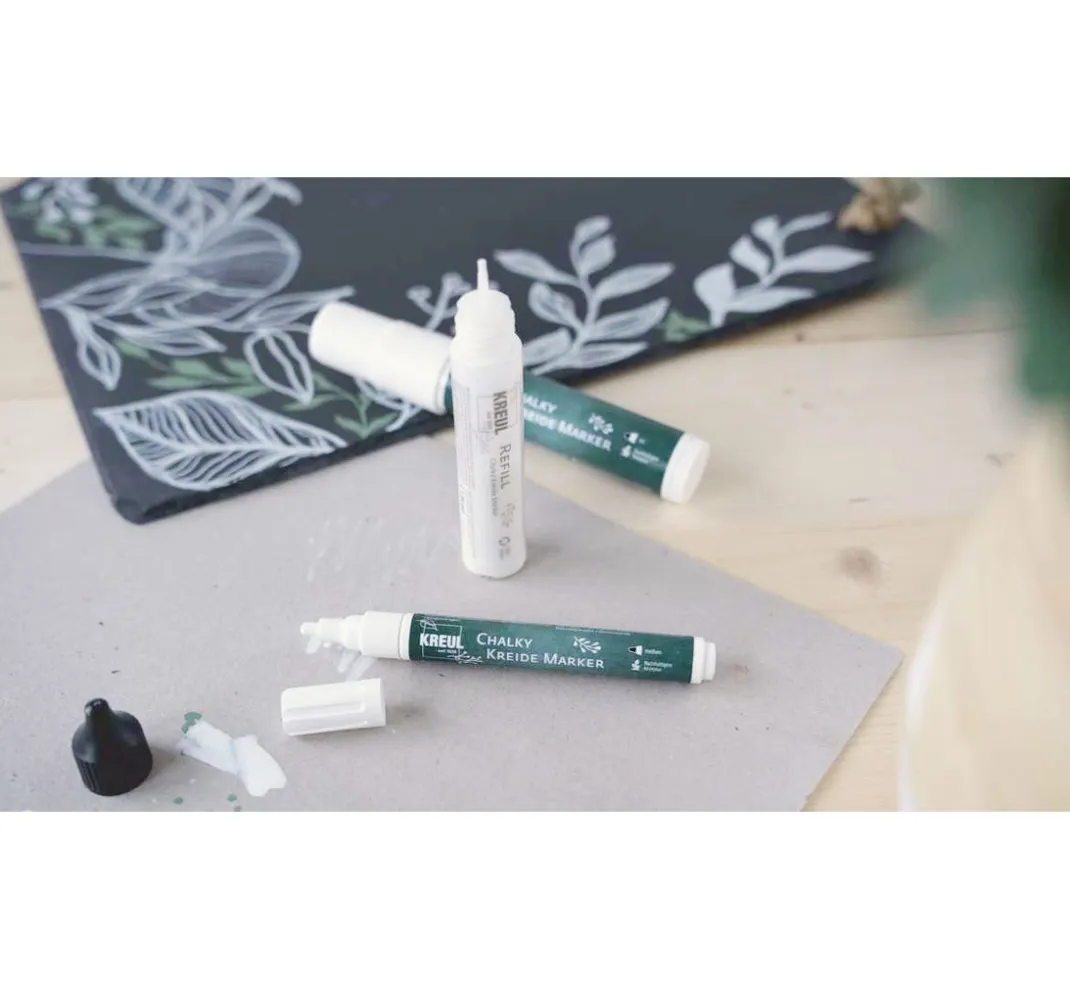 Kreul Kreative Tafelfarbe|Kreidefarbe>KREUL Chalky Kreide Marker Weiß 4er-Set