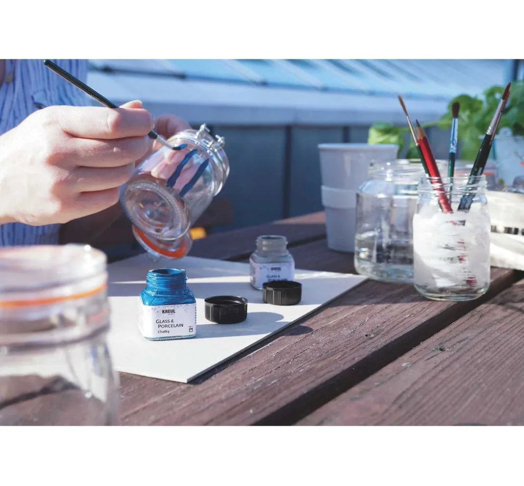 Kreul Kreative Kreidefarbe|Glas- & Porzellanmalfarbe>KREUL Glass & Porcelain "Chalky-Set", 6 x 20 ml