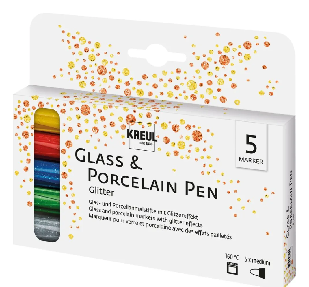 Kreul Kreative Stifte>KREUL "Glass & Procelain Pen - Glitter" medium