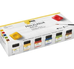 Kreul Kreative Glasuren & Lasuren|Lacke & Lasuren>KREUL Holzlasur "Basis-Set", 6 Farben à 20 ml