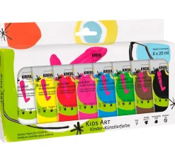 Kreul Kinder Farbsets|Künstlerfarbe>KREUL Kids Art Kinder-Künstlerfarbe, 8 x 20 ml