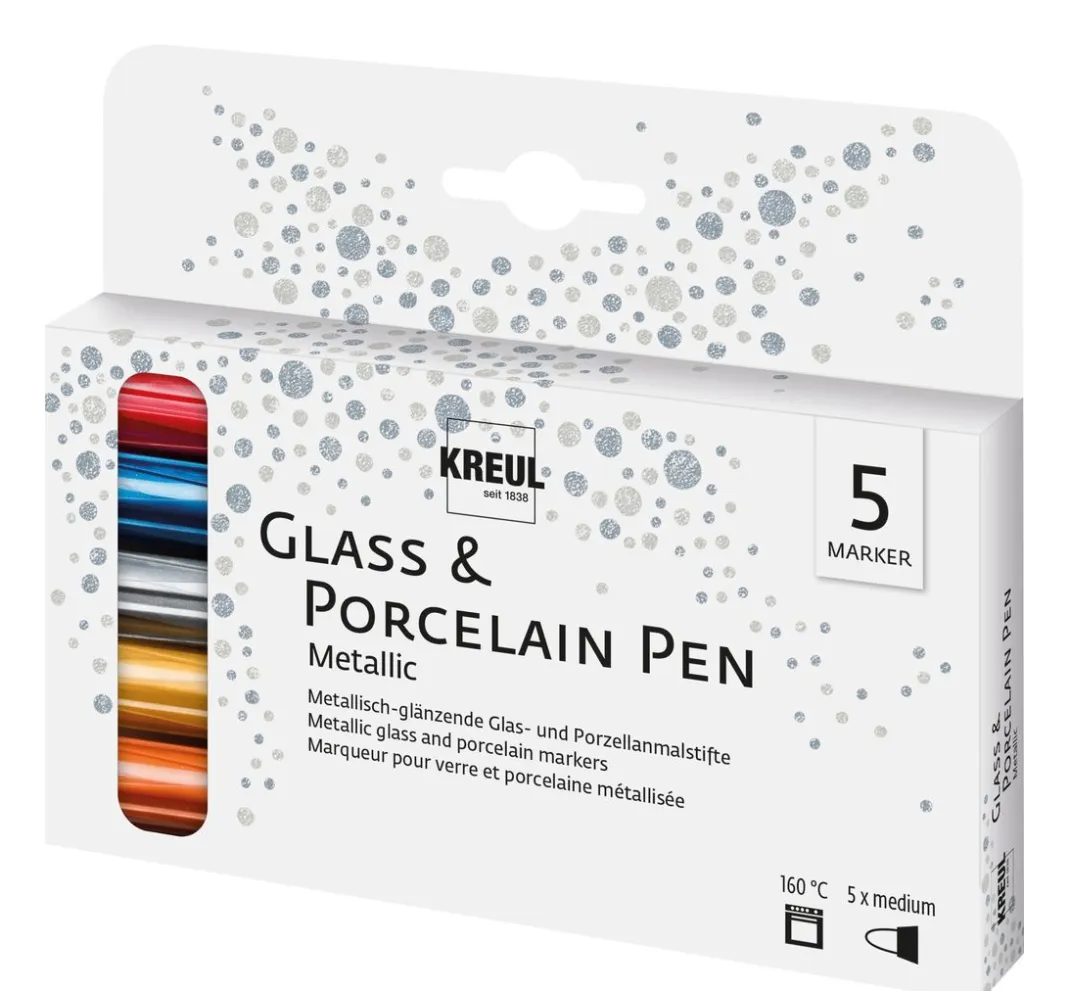 Kreul Kreative Stifte|Glas- & Porzellanmalerei>KREUL PorcelainPen metallic 160°C, 5er-Set