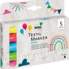 Kinder Kreul Stifte & Marker|Farbsets>Textil Marker medium "Junior", 5er-Set