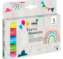 Kinder Kreul Stifte & Marker|Farbsets>Textil Marker medium "Junior", 5er-Set