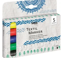 Kinder Kreul Kreative Stifte & Marker|Textilfarbe>KREUL Textil Marker medium, 5er-Set