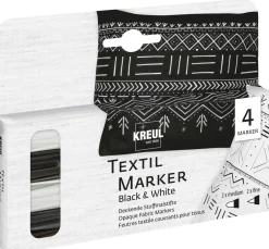 Kreul Textilfarbe|Farbsets>Textil Marker Opak "Black & White", 4er-Set
