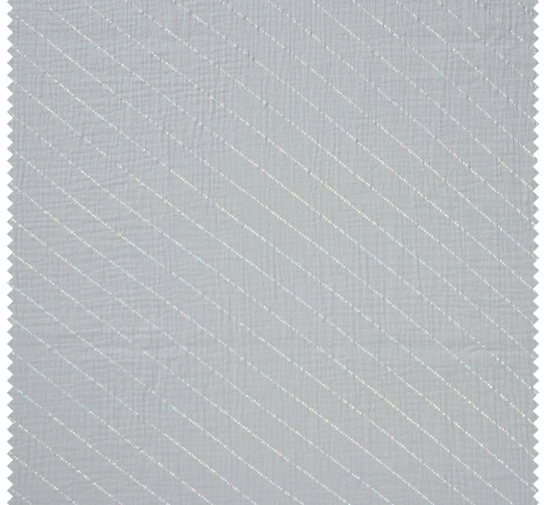 Rico Design Musselin Stoff|Stoff Meterware>Krinkel-Musselin Baumwoll-Stoff mit Hot-Foil Effekt "Streifen"