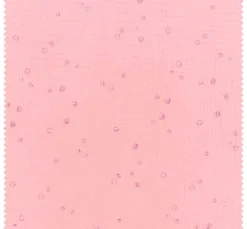 Rico Design Musselin Stoff|Stoff Meterware>Krinkel-Musselin Baumwoll-Stoff mit Metallic-Effekt "Wild Dots-Lachsrosa"