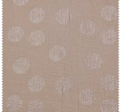 Rico Design Musselin Stoff|Stoff Meterware>Krinkel-Musselin Baumwoll-Stoff mit Metallic-Effekt "Sakura Blossom Taupe"