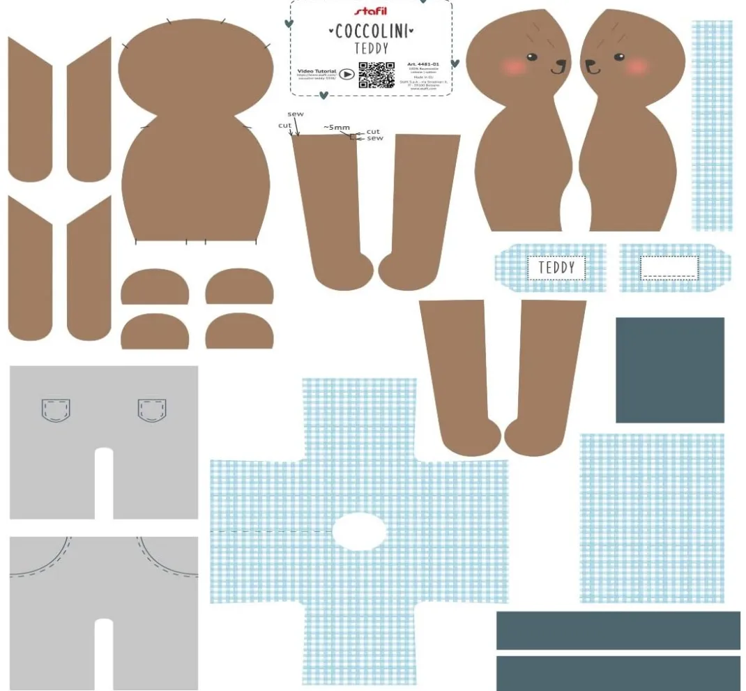 Kinder stafil Näh-Sets|Nähsets>Kuscheltier Nähset Coccolini "Teddy"