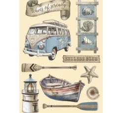 Stamperia Dekoelemente>Lasercut-Motive "Silent Sea - Endless Blue"