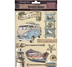 Stamperia Dekoelemente>Lasercut-Motive "Silent Sea - Endless Blue"