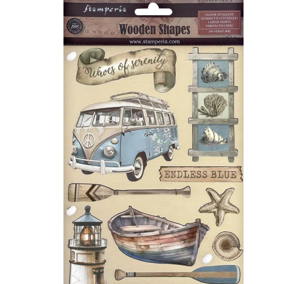 Stamperia Dekoelemente>Lasercut-Motive "Silent Sea - Endless Blue"