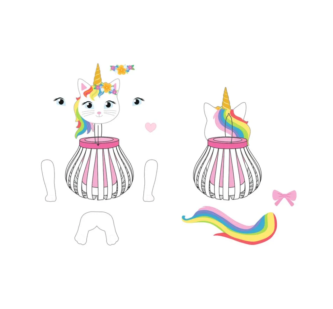 Kinder URSUS Papier|Papier-Bastelsets>Laternen-Bastelset "Kittycorn"