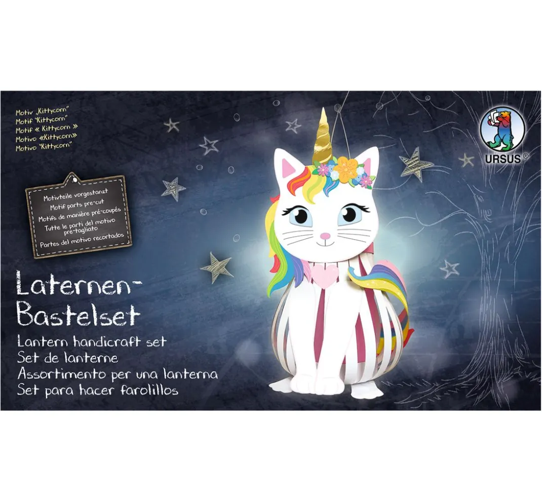 Kinder URSUS Papier|Papier-Bastelsets>Laternen-Bastelset "Kittycorn"