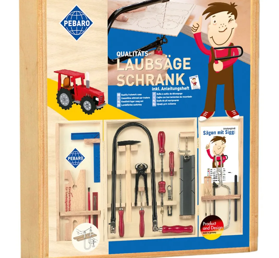 PEBARO Laubsägen>Laubsäge-Werkzeugschrank, 18-tlg.