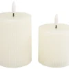 ohne Marke Led-Kerzen & Led-Teelichte|Kerzen Gestalten>LED-Echtwachskerze "Gerillt", 2er Set, mit Timer 6/18 Std.