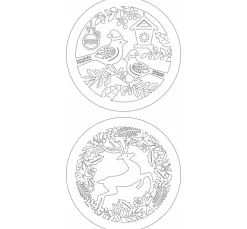 URSUS Laterne Basteln|Papier-Bastelsets>Lightboxes "Birds & Reindeer", 2er-Set