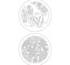 URSUS Laterne Basteln|Papier-Bastelsets>Lightboxes "Gnome & Snowflakes", 2er-Set