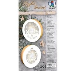 URSUS Laterne Basteln|Papier-Bastelsets>Lightboxes "Merry Christmas", 2er-Set